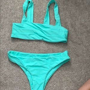 neon teal bikini